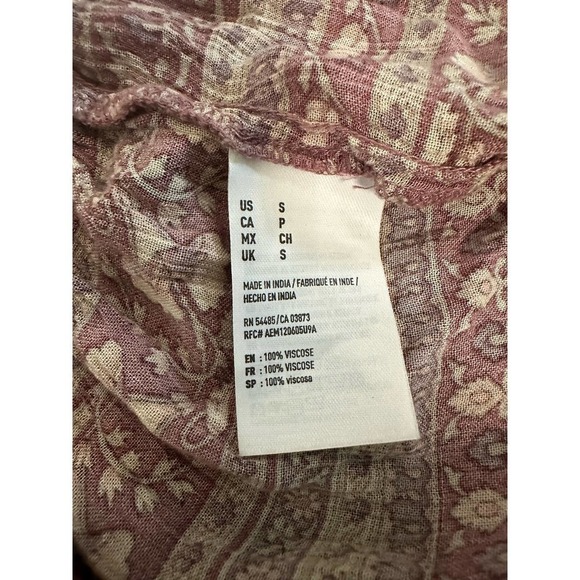 American Eagle Floral Lace-Up Bell Sleeve Top size S - Picture 8 of 8